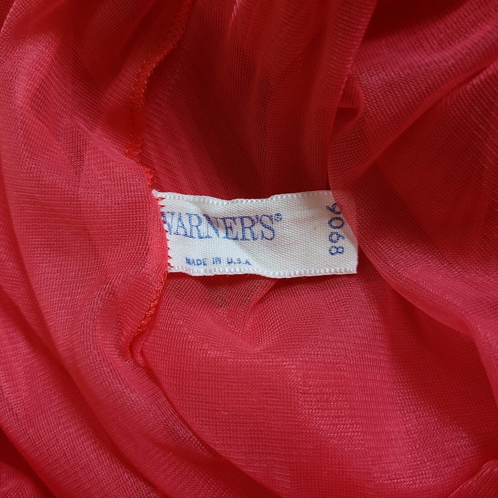 VTG 80's Warners Sheer Nylon Maxi Gown Size 34 - Picture 7 of 8
